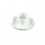 Taza de Café con Plato 90ml Blanco x6 unidades