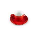 Taza de Café con Plato 90ml Rojo x6 unidades